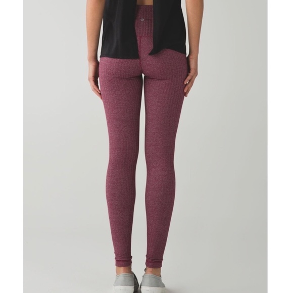 lululemon athletica Pants - LULULEMON Herringbone Wunder Under Hi Rise Leggings Berry 2